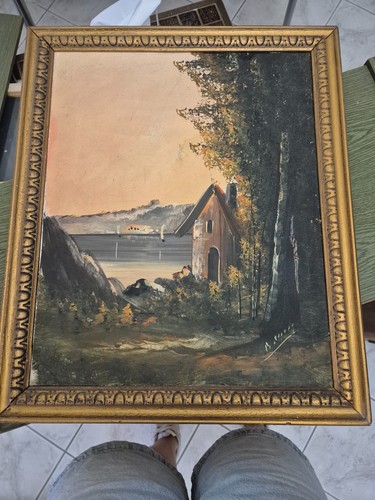 Quadro vintage dipinto tela - quadro, su