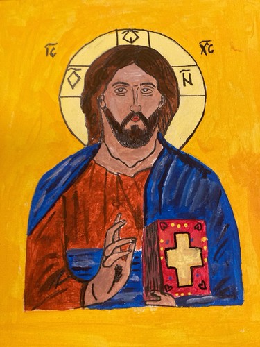 Quadro cristo dipinto mano - dipinto, a
