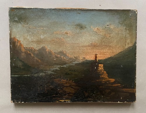 Rovina tramonto olio su - tramonto,,