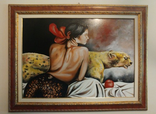 Dipinto olio tela donna - dipinto, con