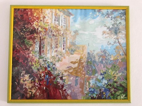 Dipinto paesaggio villa - paesaggio,