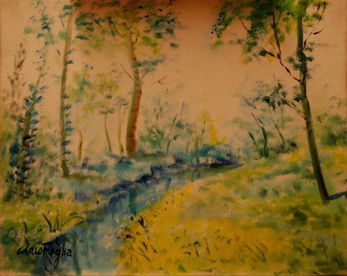 Paesaggio alberi ruscello - paesaggio,