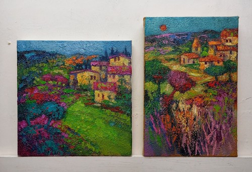 Quadro dipinto paesaggio olio - quadro,
