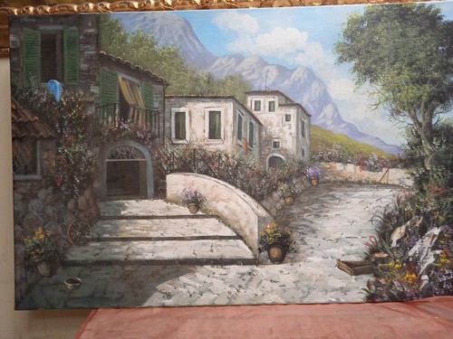 Quadro paesaggio dipinto - paesaggio, a